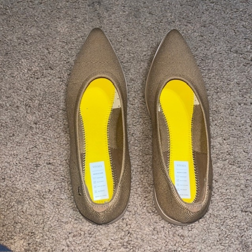 VIVAIA Veronica Pointed-Toe Flats Knit Sustainable Nutmeg Tan 40 / 9 - Picture 7 of 10